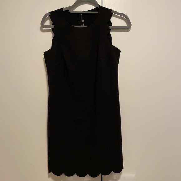 J. Crew Black Scalloped Mini Dress - Picture 2 of 5